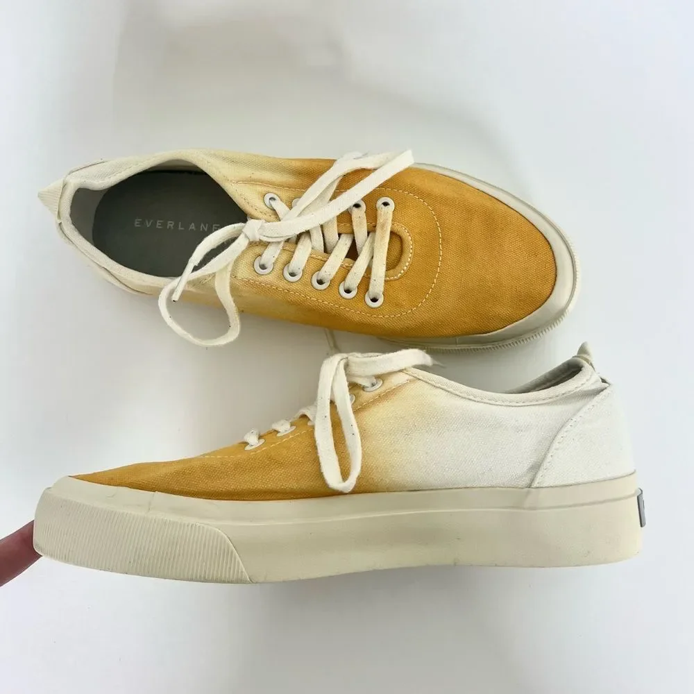 Everlane The Forever Sneaker in Marigold Dip Yellow Ombre Tie Dye